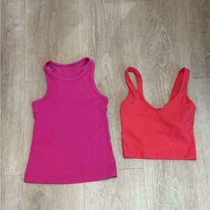 lululemon athletica Pink and Red Tank Tops